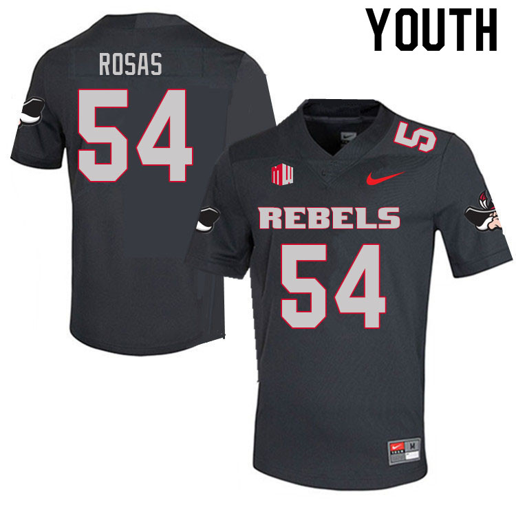 Youth #54 Anthony Rosas UNLV Rebels College Football Jerseys Sale-Charcoal - Click Image to Close